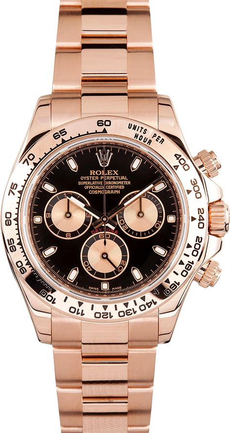 rolex daytona black dial rose gold|rolex daytona black price.